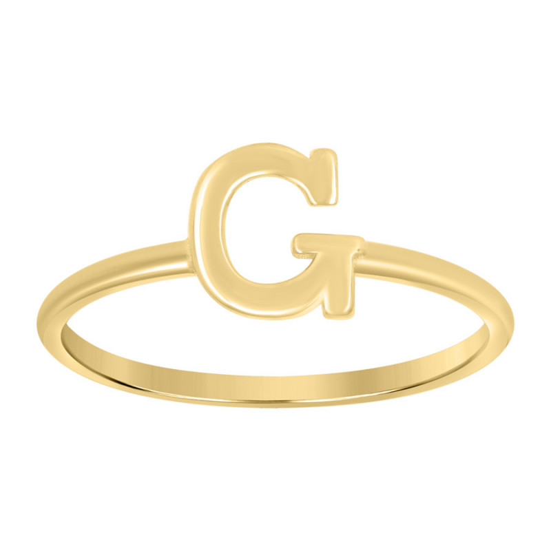C Initial Bezel Wire Ring – KATHRYN New York